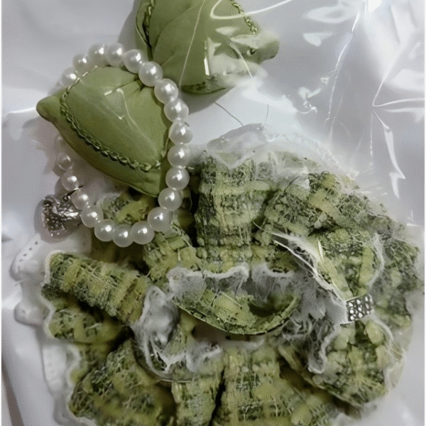 Green Hollow Skirt + Bow + Necklace